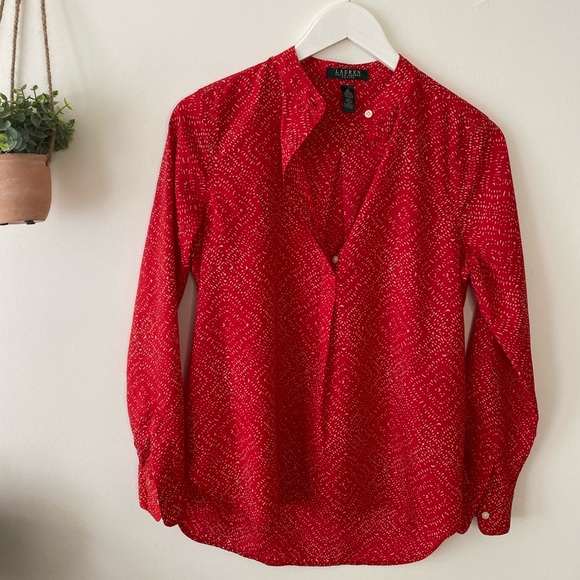 Lauren Ralph Lauren Tops - LAUREN Ralph Lauren Petite Red Print Tunic Size S